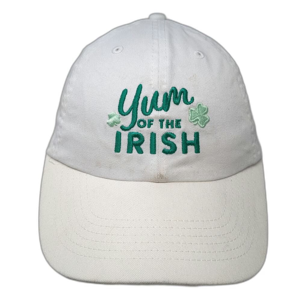 Baileys Baseball Cap White One Size Yum of the Irish Shamrock Slideback Hat